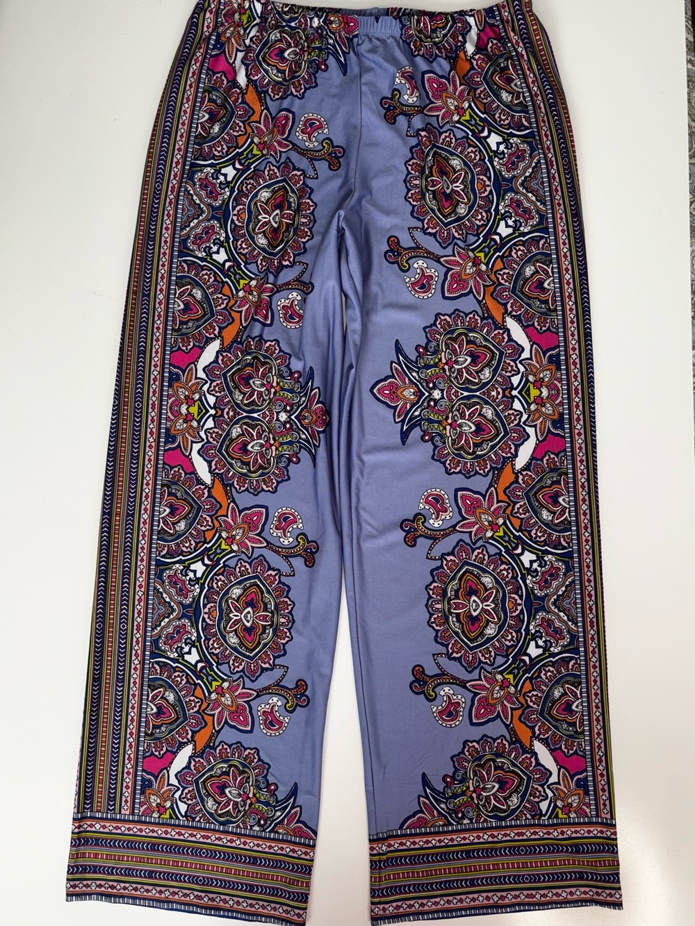 Melissa Paige Lavender Floral Paisley Wide-Leg Pants